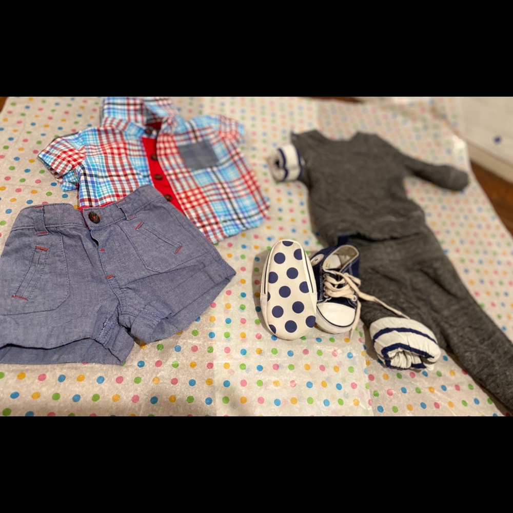 2 outfits with shoes one is Nordstrom Baby